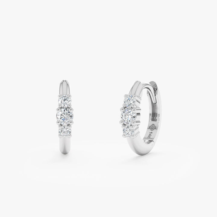 Round Brilliant Cut Diamond Hoop Earrings for Women - Doozy Diamonds