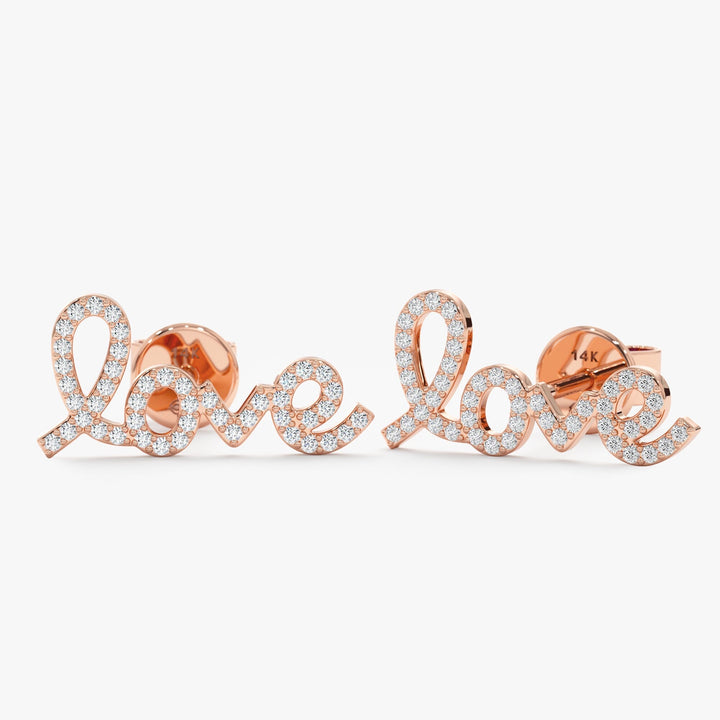 0.39CT Round lab grown diamonds Love Stud Earrings For Women - Doozy Diamonds