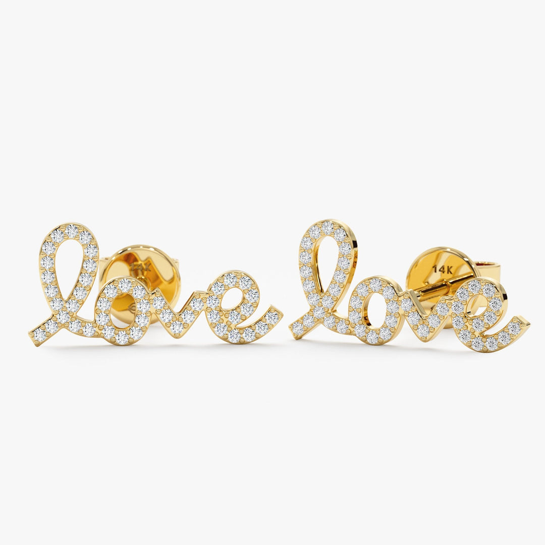 0.39CT Round lab grown diamonds Love Stud Earrings For Women - Doozy Diamonds