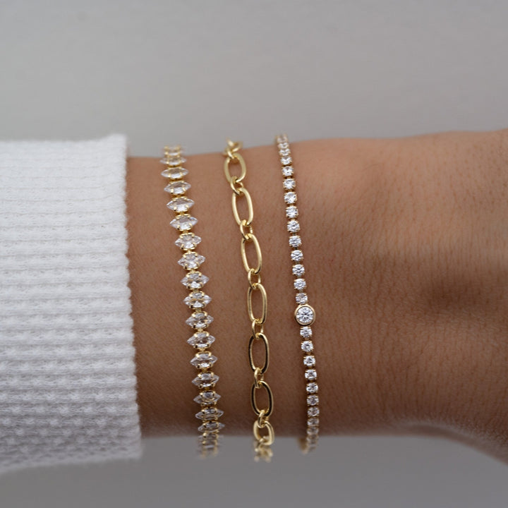 Marquise Cut Diamond Lab-Grown Tennis Bracelet for Her