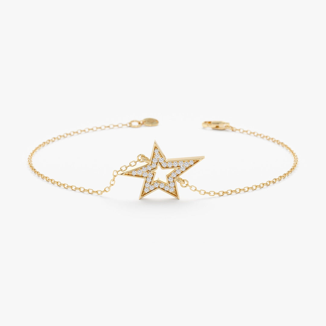Round Cut Diamond Shining Star Bracelet for Women - Doozy Diamonds