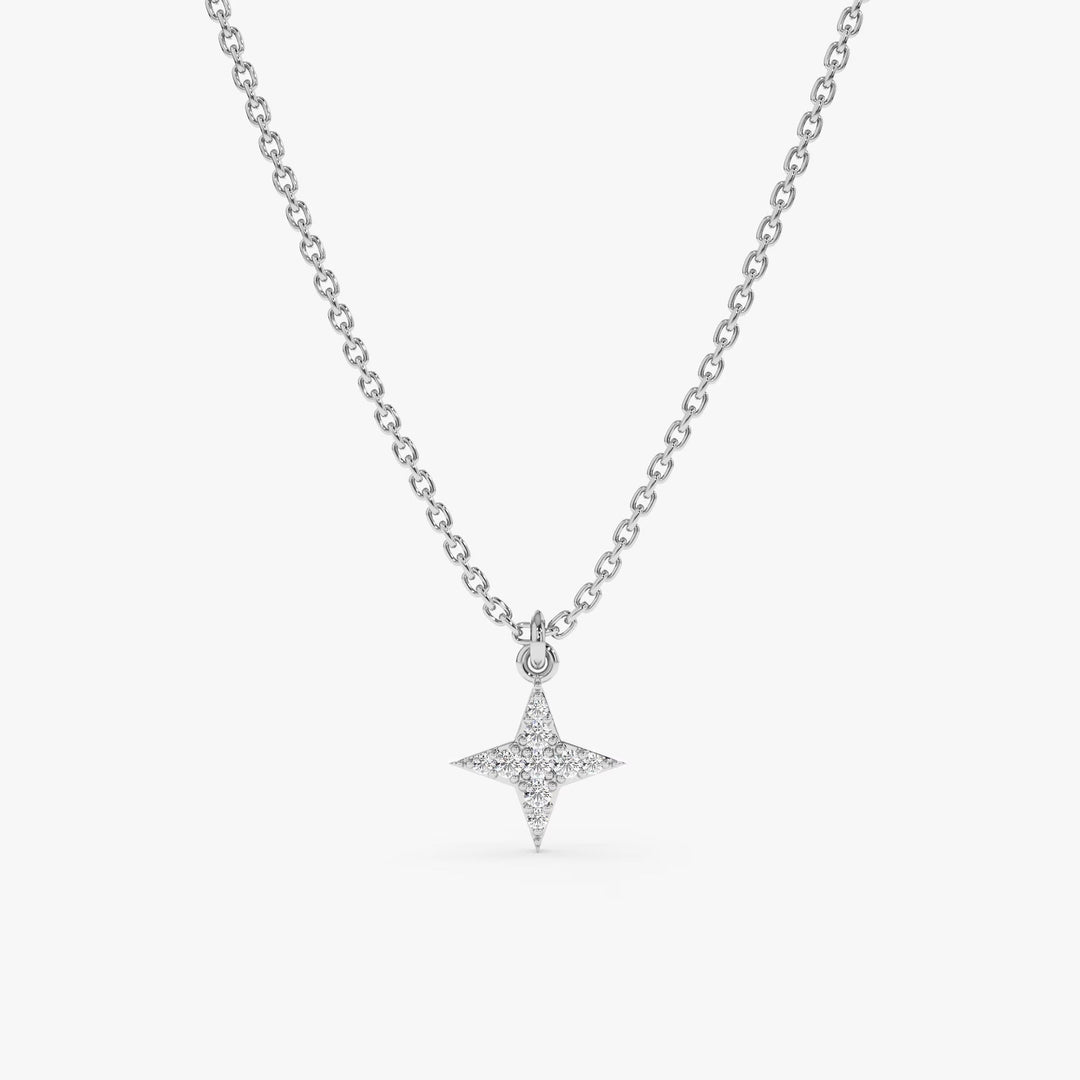 Round Cut Diamond North Star Necklace for Women - Doozy Diamonds