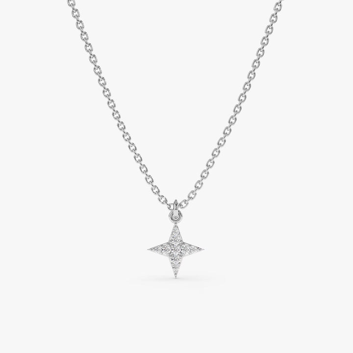 Round Cut Diamond North Star Necklace for Women - Doozy Diamonds
