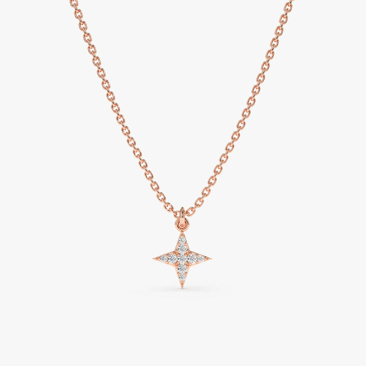 Round Cut Diamond North Star Necklace for Women - Doozy Diamonds