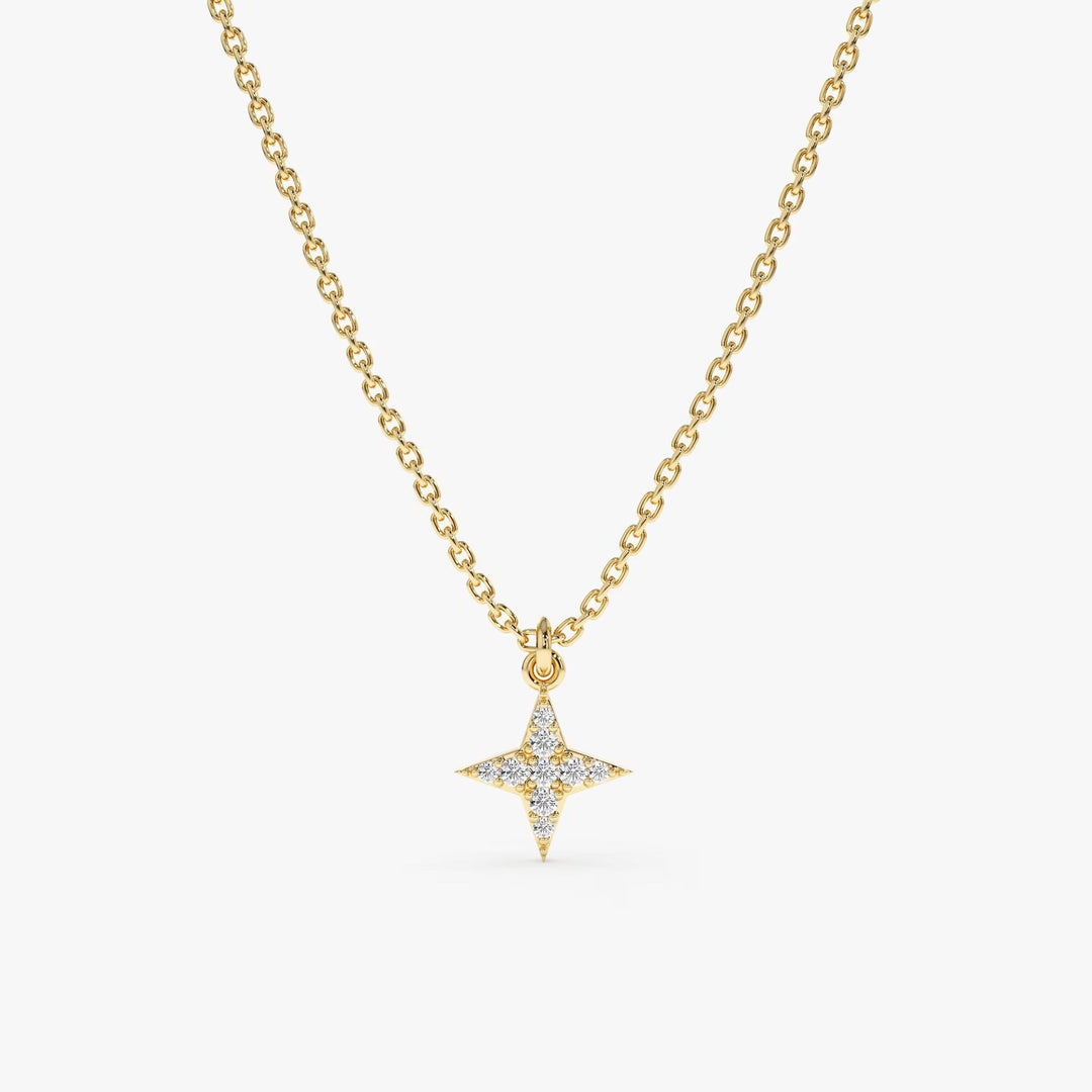 Round Cut Diamond North Star Necklace for Women - Doozy Diamonds