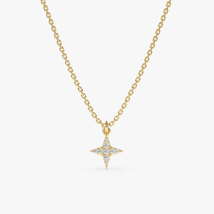 Round Cut Diamond North Star Necklace for Women - Doozy Diamonds