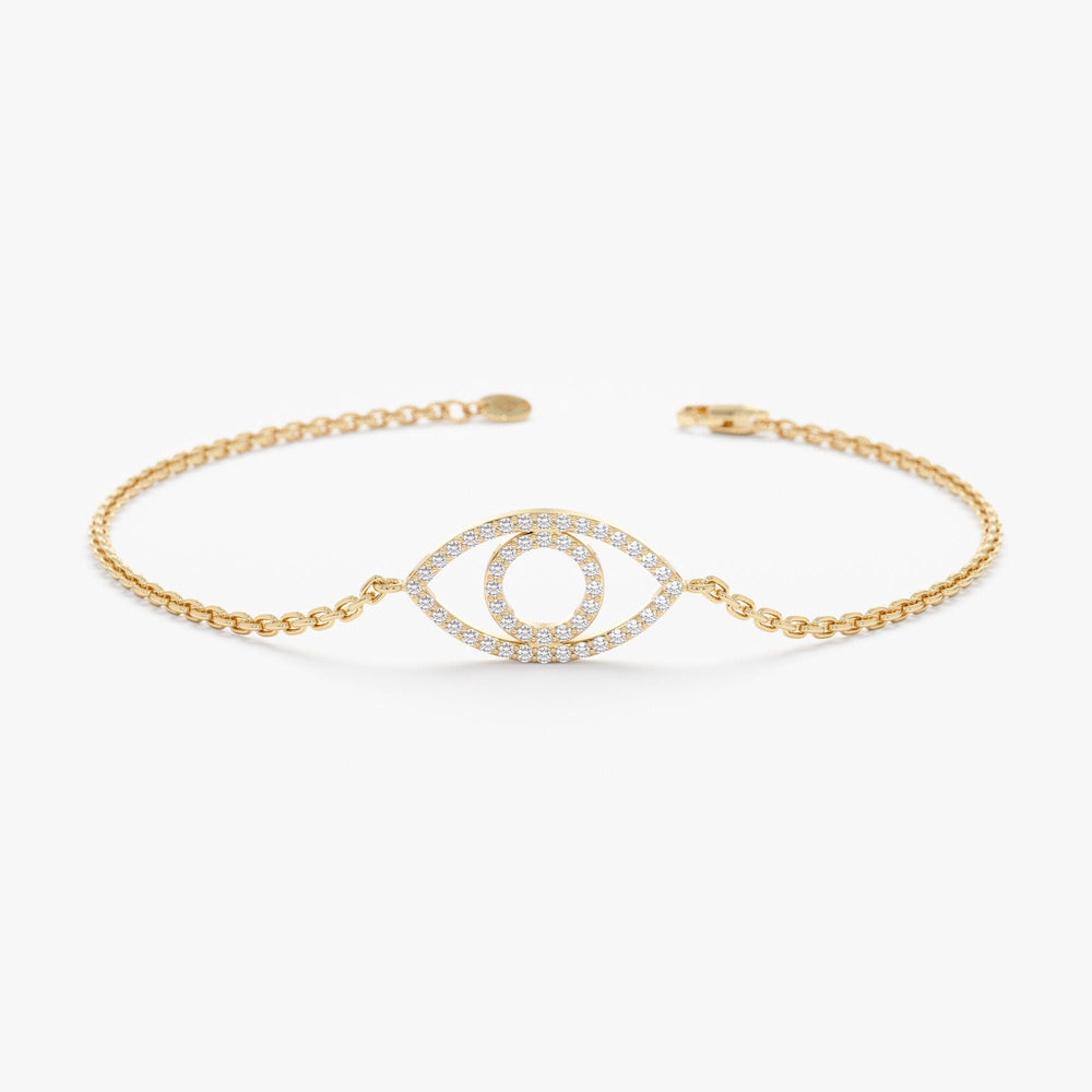 Round Cut Diamond Evil Eye Bracelet for Her Gift - Doozy Diamonds