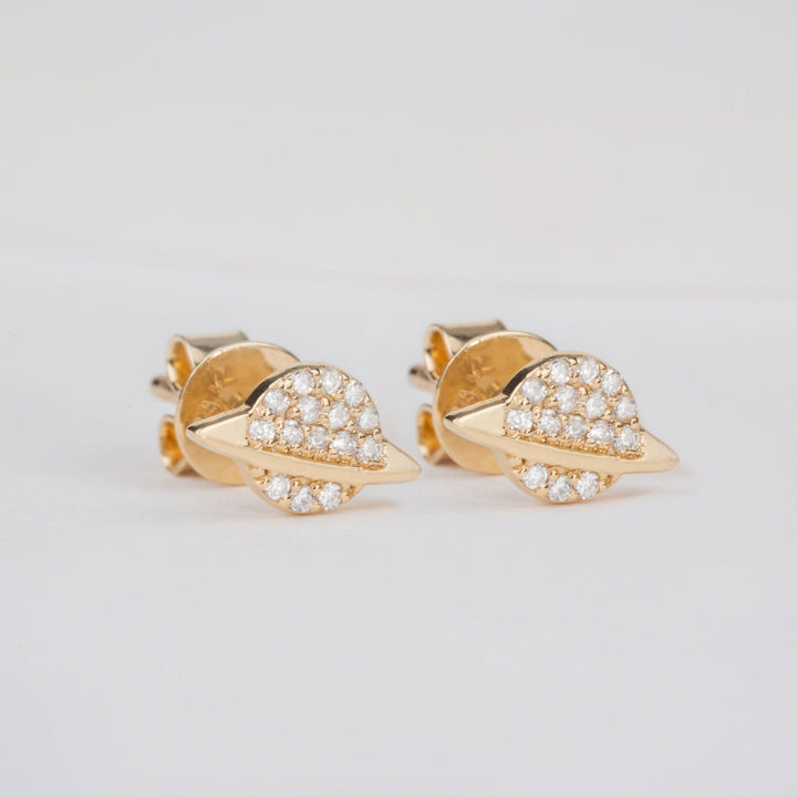 0.13CT Round Saturn lab grown diamonds Stud Earrings For Women - Doozy Diamonds