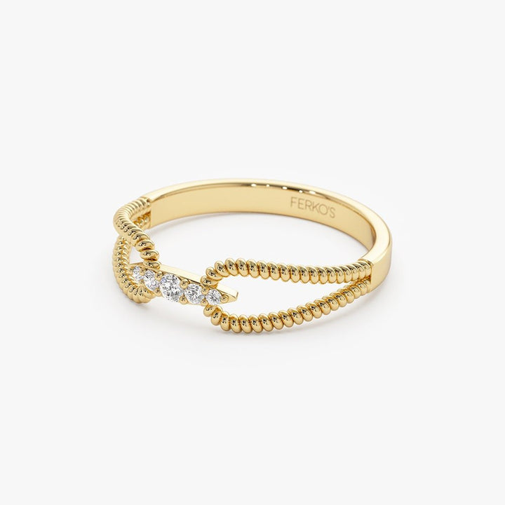 Round Cut Diamond Double Rope Wedding Band for Women - Doozy Diamonds