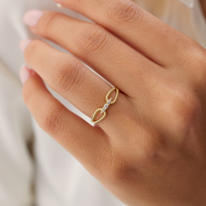 Round Cut Diamond Double Rope Wedding Band for Women - Doozy Diamonds