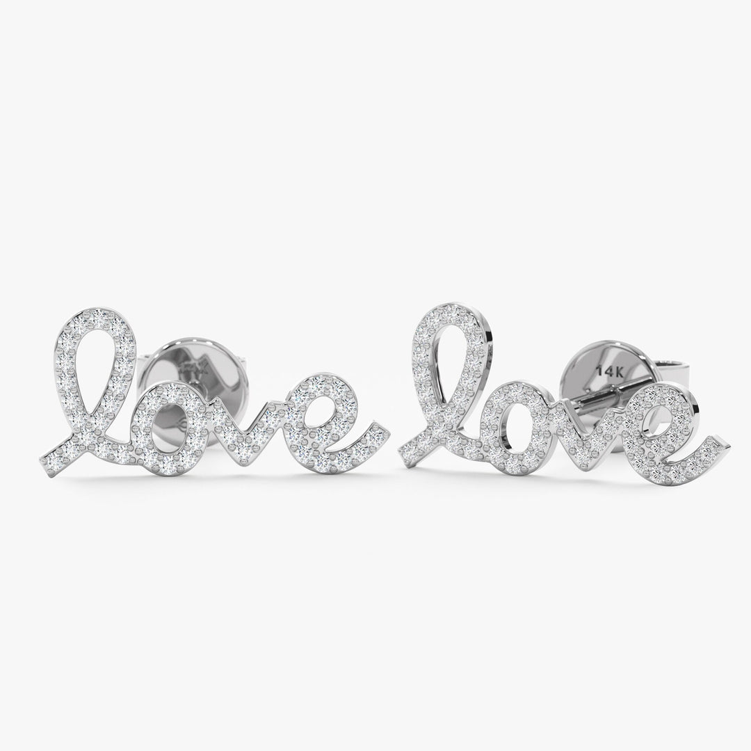 0.39CT Round lab grown diamonds Love Stud Earrings For Women - Doozy Diamonds