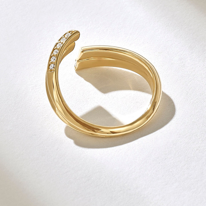Round Cut Pave Diamond Cuff Wrap Diamond Band for Women - Doozy Diamonds