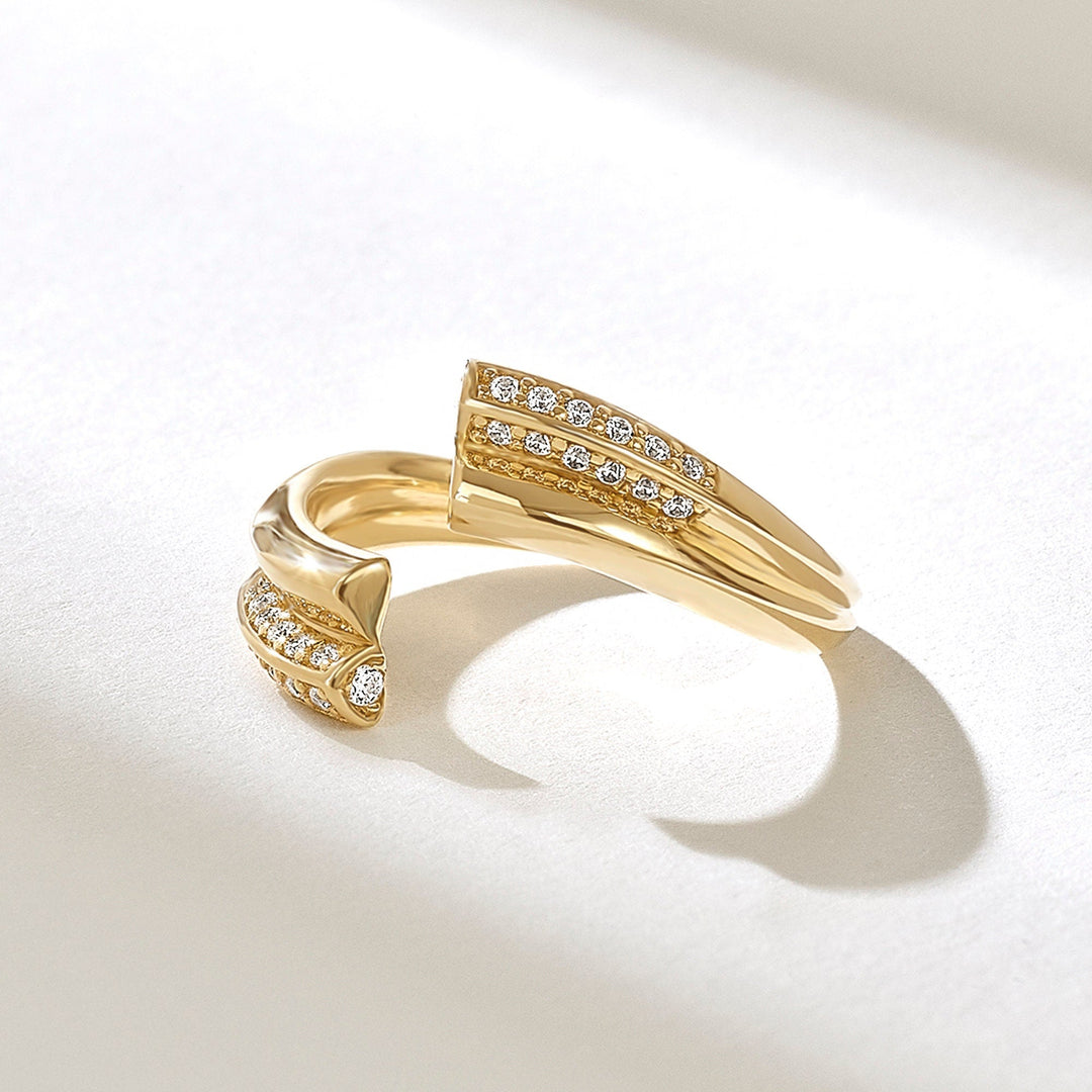 Round Cut Pave Diamond Cuff Wrap Diamond Band for Women - Doozy Diamonds