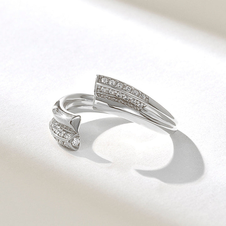 Round Cut Pave Diamond Cuff Wrap Diamond Band for Women - Doozy Diamonds