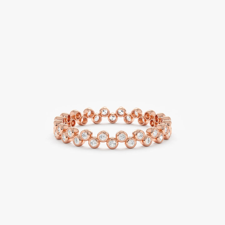 Bezel Set Round Cut Diamond Full Eternity Wedding Band for Women - Doozy Diamonds