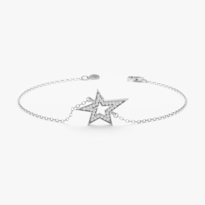 Round Cut Diamond Shining Star Bracelet for Women - Doozy Diamonds