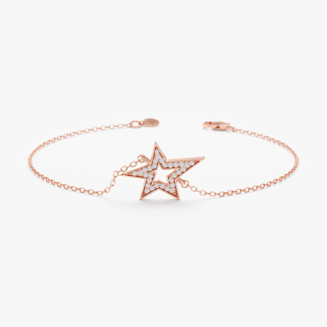 Round Cut Diamond Shining Star Bracelet for Women - Doozy Diamonds