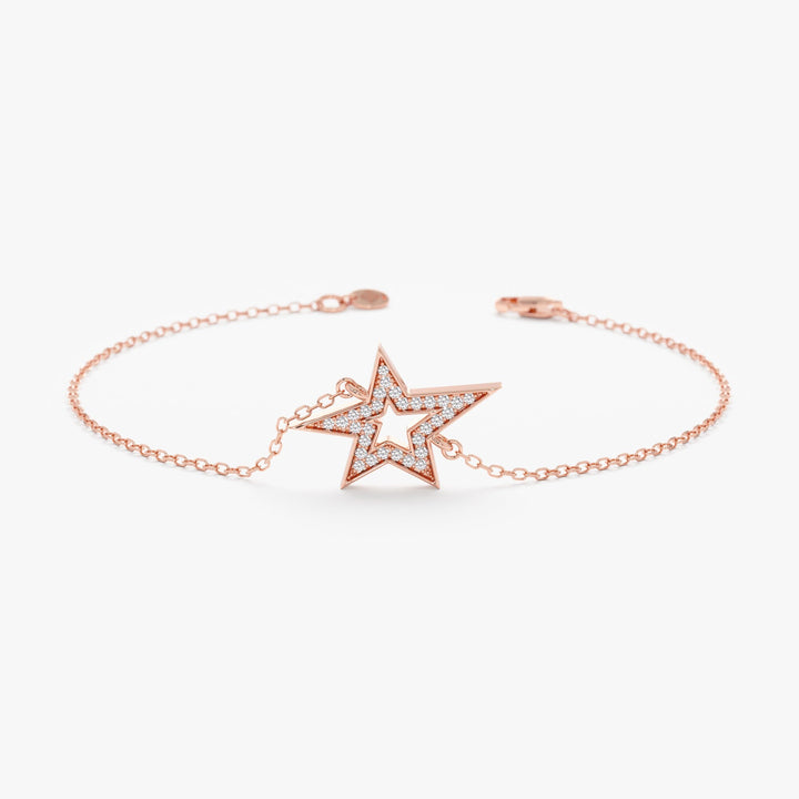 Round Cut Diamond Shining Star Bracelet for Women - Doozy Diamonds