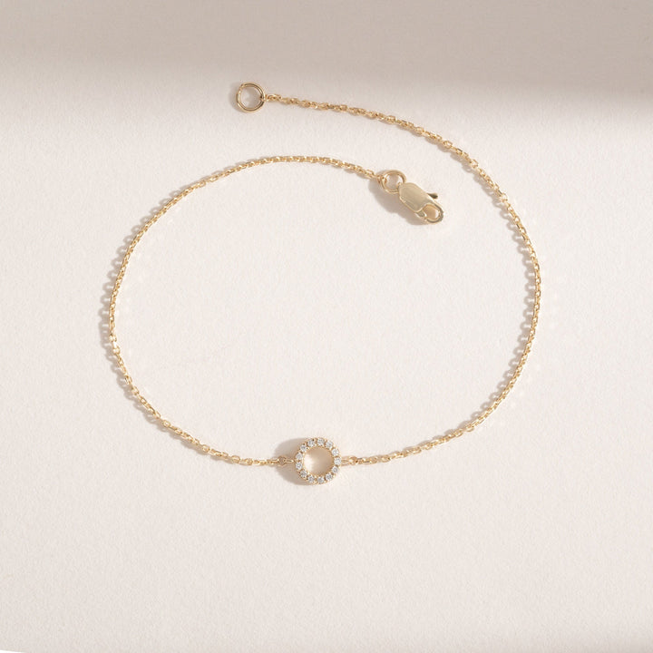 Dainty Circle Diamond Bracelet for Her in Solid Gold - Doozy Diamonds