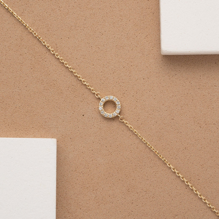 Dainty Circle Diamond Bracelet for Her in Solid Gold - Doozy Diamonds