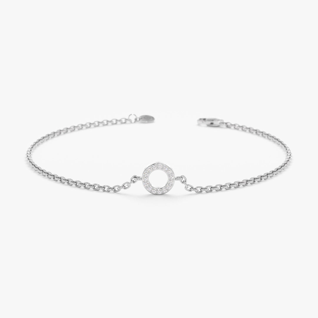Dainty Circle Diamond Bracelet for Her in Solid Gold - Doozy Diamonds