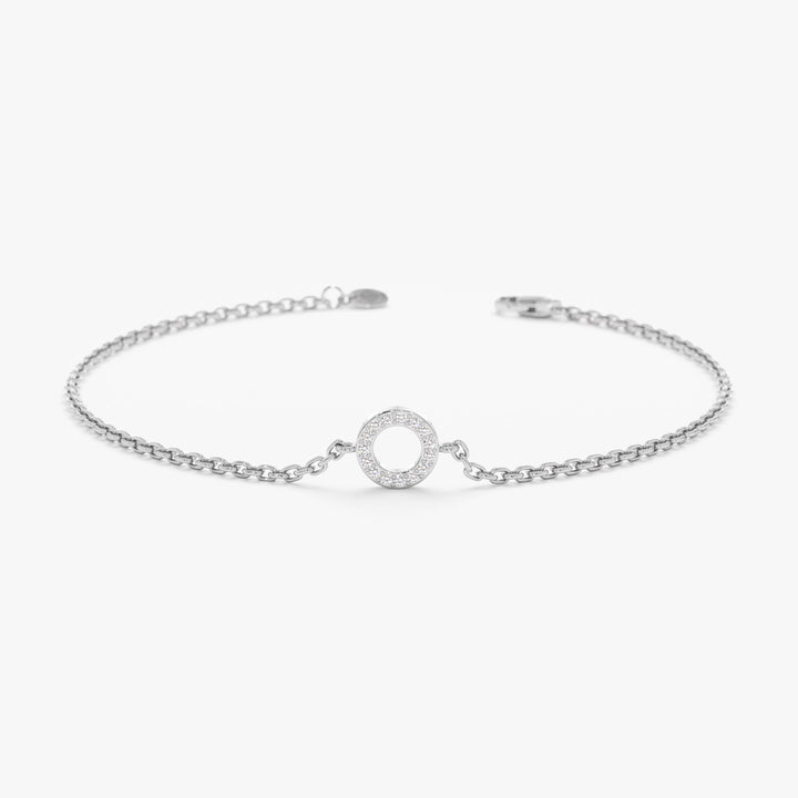 Dainty Circle Diamond Bracelet for Her in Solid Gold - Doozy Diamonds