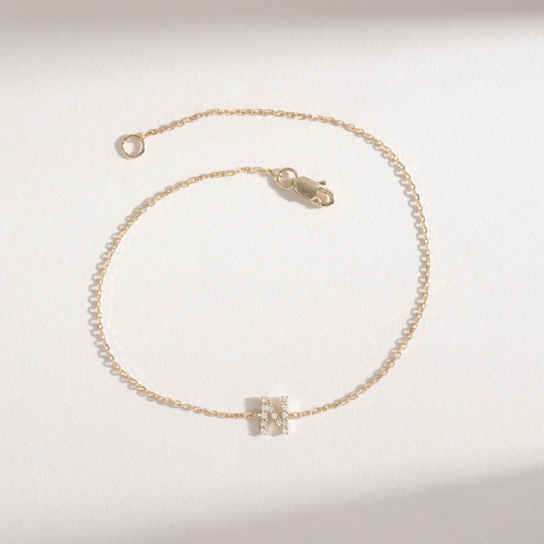 Letter Diamond Bracelet for Women Birthday Gift - Doozy Diamonds