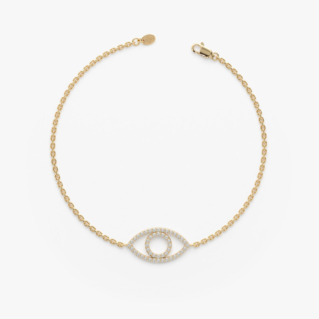 Round Cut Diamond Evil Eye Bracelet for Her Gift - Doozy Diamonds