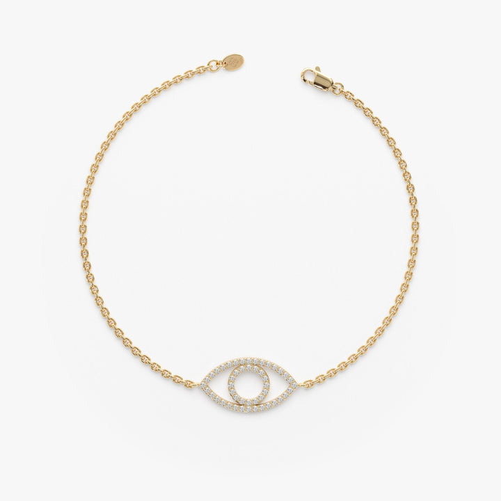 Round Cut Diamond Evil Eye Bracelet for Her Gift - Doozy Diamonds