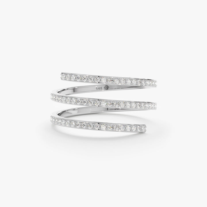 Diamond Wrap Ring for Her 14k Gold Spiral Ring - Doozy Diamonds