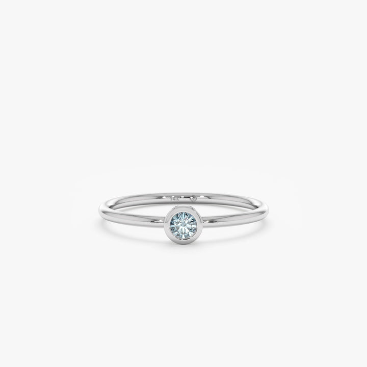 Bezel Set Round Cut Diamond Ring for Her for Birthday Gift - Doozy Diamonds