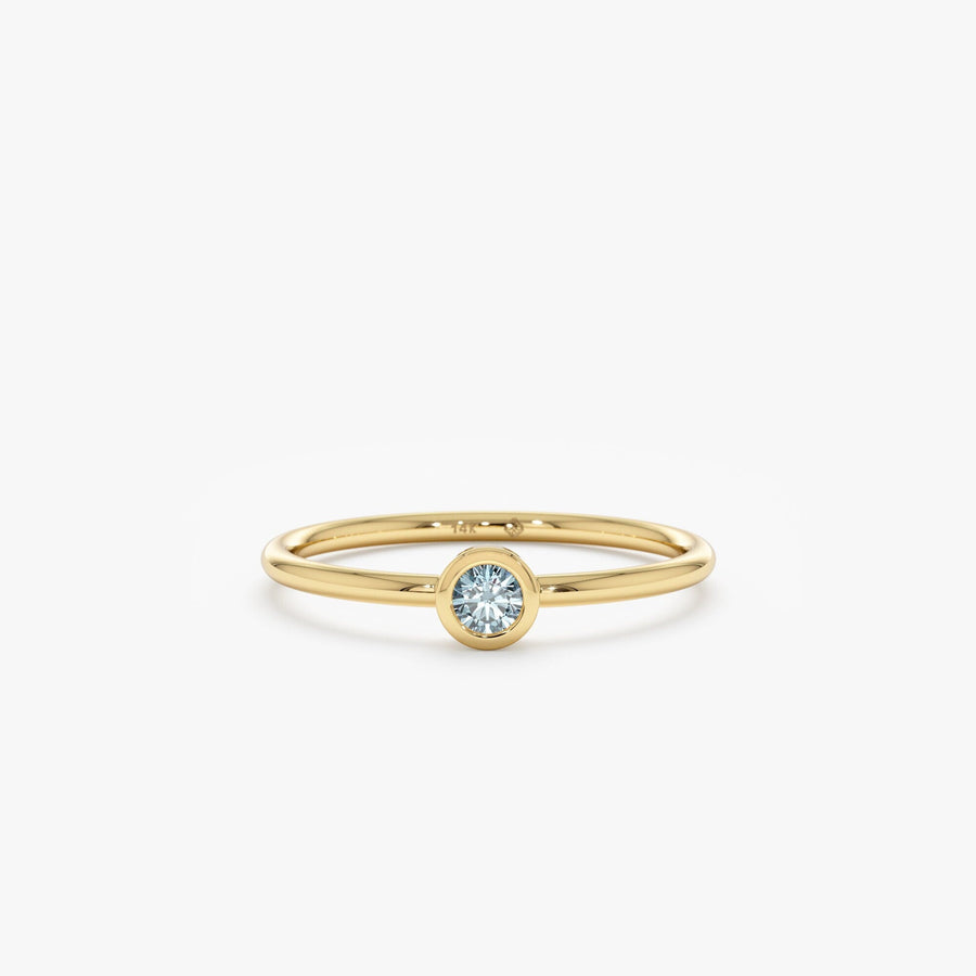 Bezel Set Round Cut Diamond Ring for Her for Birthday Gift - Doozy Diamonds