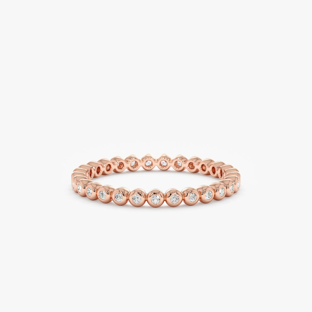 Round Cut Bezel Eternity Diamond Band Gift for Her - Doozy Diamonds