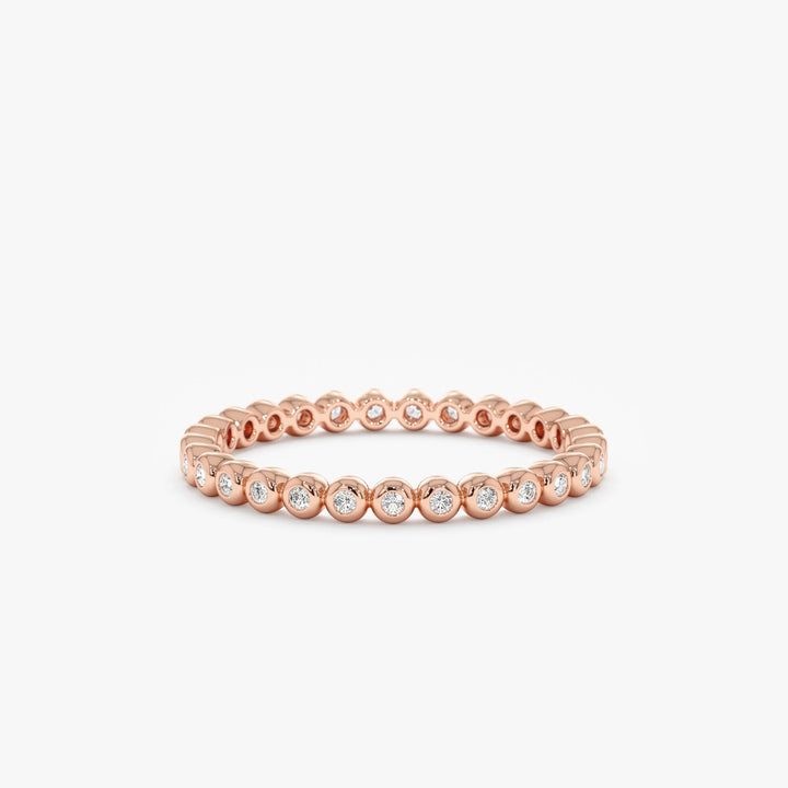Round Cut Bezel Eternity Diamond Band Gift for Her - Doozy Diamonds