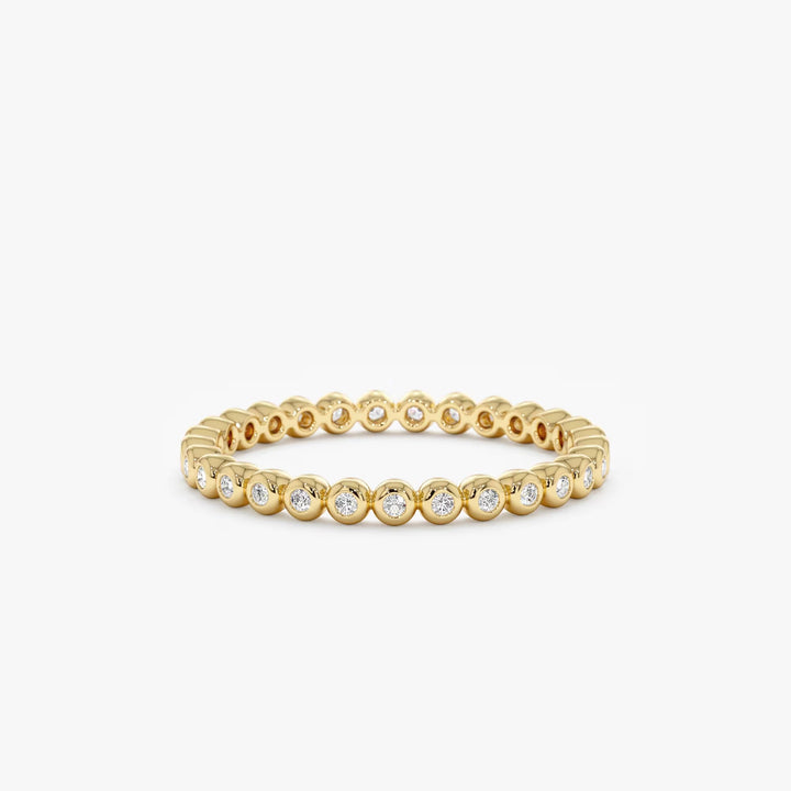 Round Cut Bezel Eternity Diamond Band Gift for Her - Doozy Diamonds