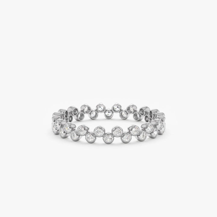 Bezel Set Round Cut Diamond Full Eternity Wedding Band for Women - Doozy Diamonds