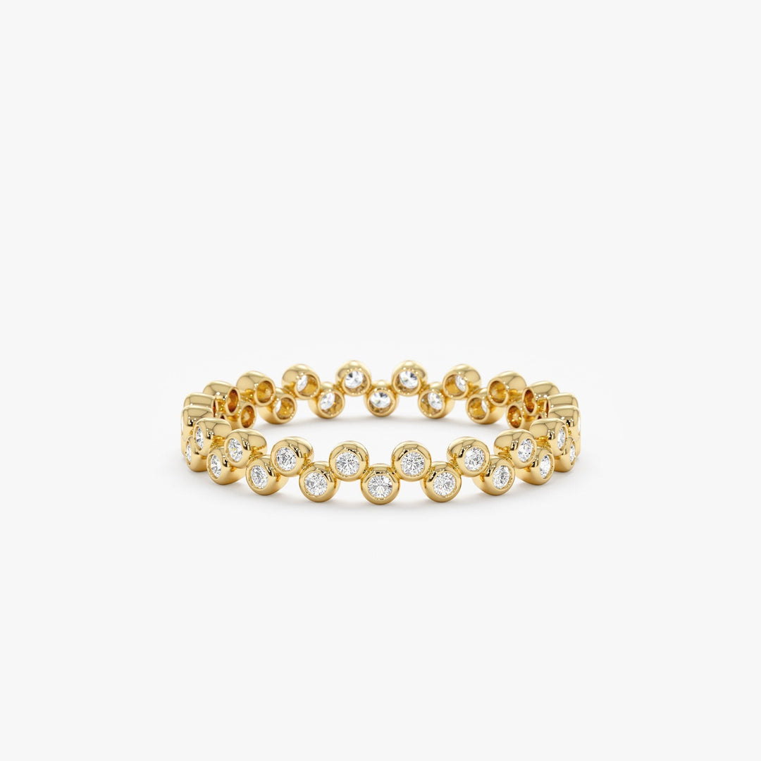 Bezel Set Round Cut Diamond Full Eternity Wedding Band for Women - Doozy Diamonds