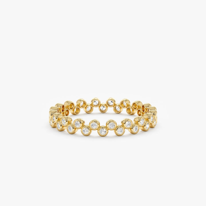 Bezel Set Round Cut Diamond Full Eternity Wedding Band for Women - Doozy Diamonds