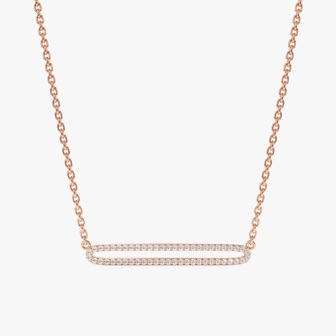 Round Cut Diamond Rectangle Shape Necklace for Her - Doozy Diamonds