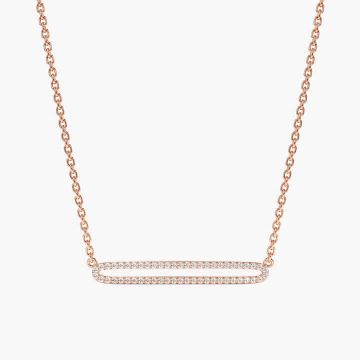 Round Cut Diamond Rectangle Shape Necklace for Her - Doozy Diamonds