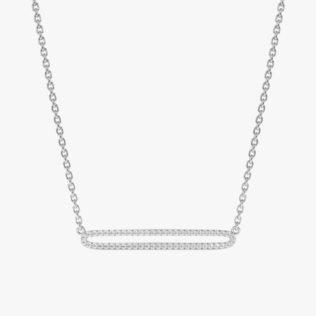 Round Cut Diamond Rectangle Shape Necklace for Her - Doozy Diamonds
