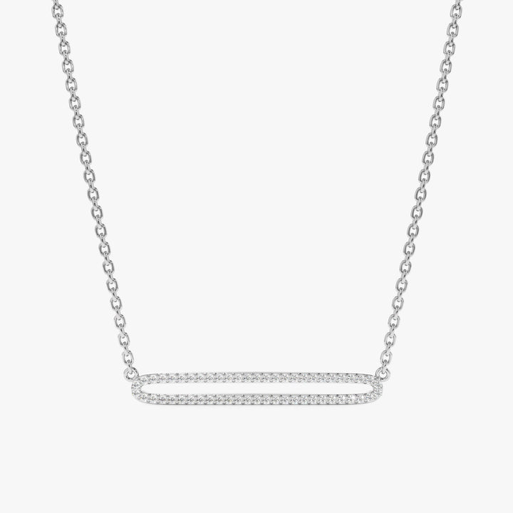 Round Cut Diamond Rectangle Shape Necklace for Her - Doozy Diamonds