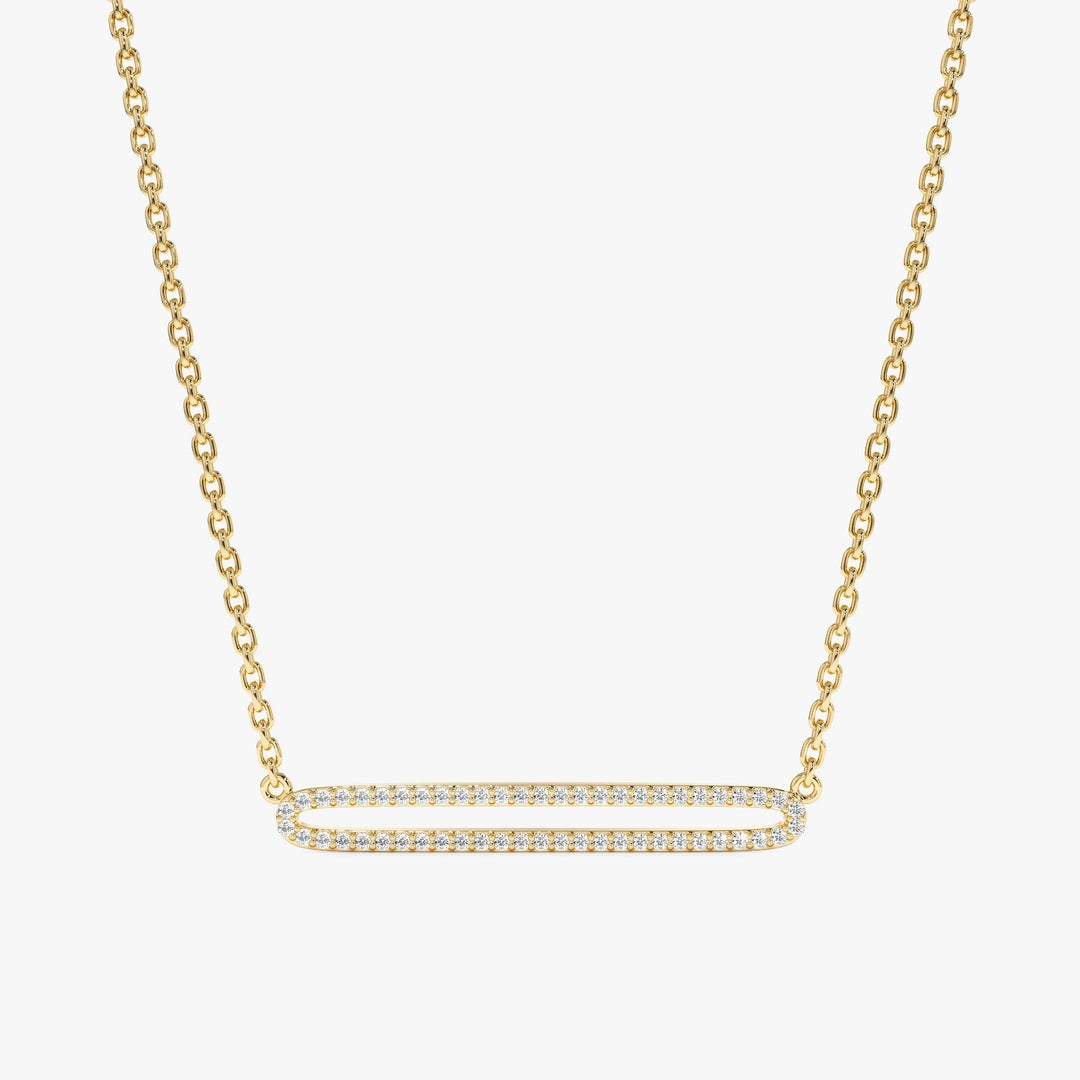 Round Cut Diamond Rectangle Shape Necklace for Her - Doozy Diamonds