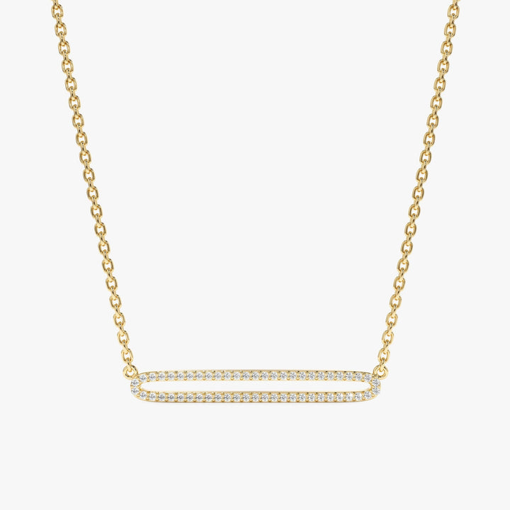 Round Cut Diamond Rectangle Shape Necklace for Her - Doozy Diamonds