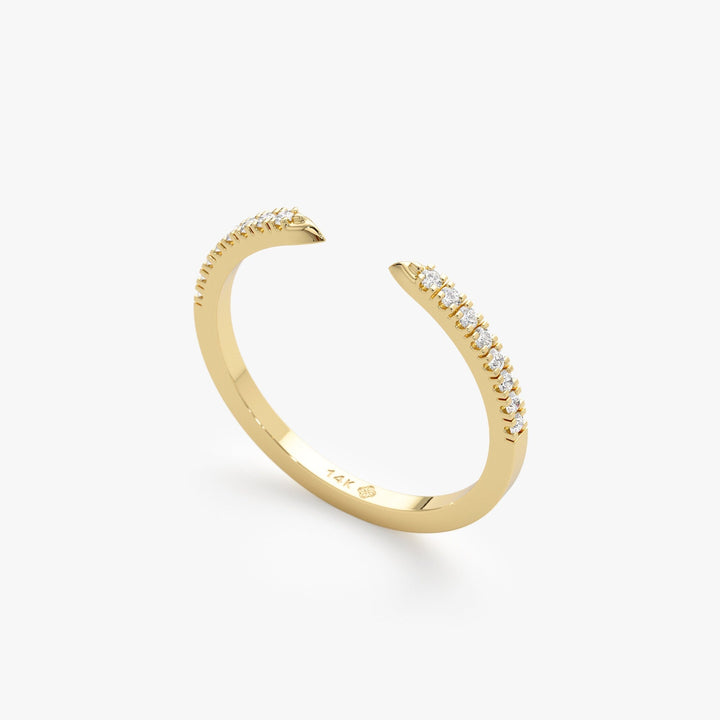 0.18CT Round Open lab grown diamonds Wedding Band In 18K Yellow Gold - Doozy Diamonds