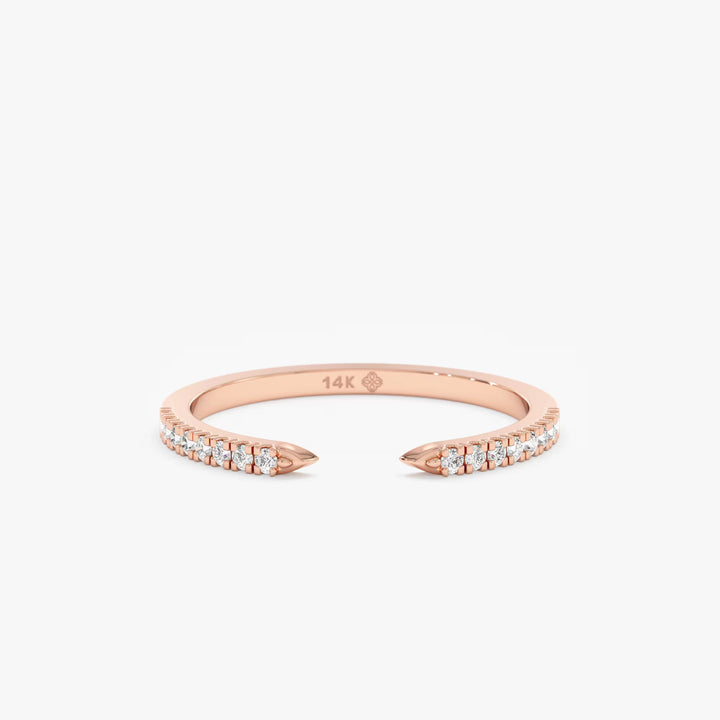 0.18CT Round Open lab grown diamonds Wedding Band In 18K Yellow Gold - Doozy Diamonds