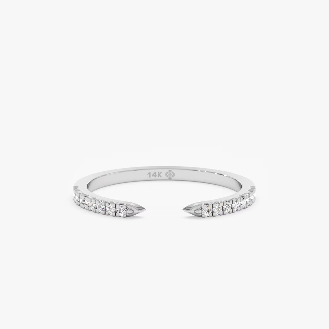 0.18CT Round Open lab grown diamonds Wedding Band In 18K Yellow Gold - Doozy Diamonds