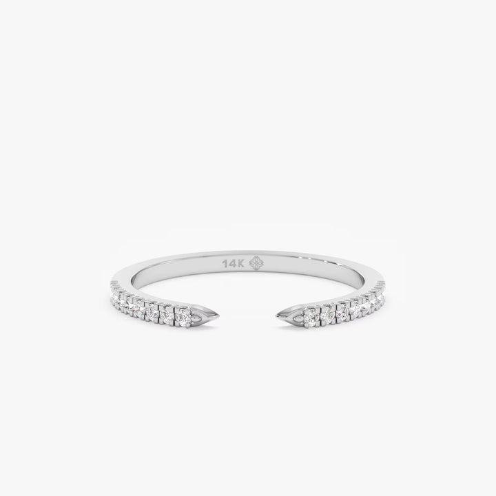 0.18CT Round Open lab grown diamonds Wedding Band In 18K Yellow Gold - Doozy Diamonds