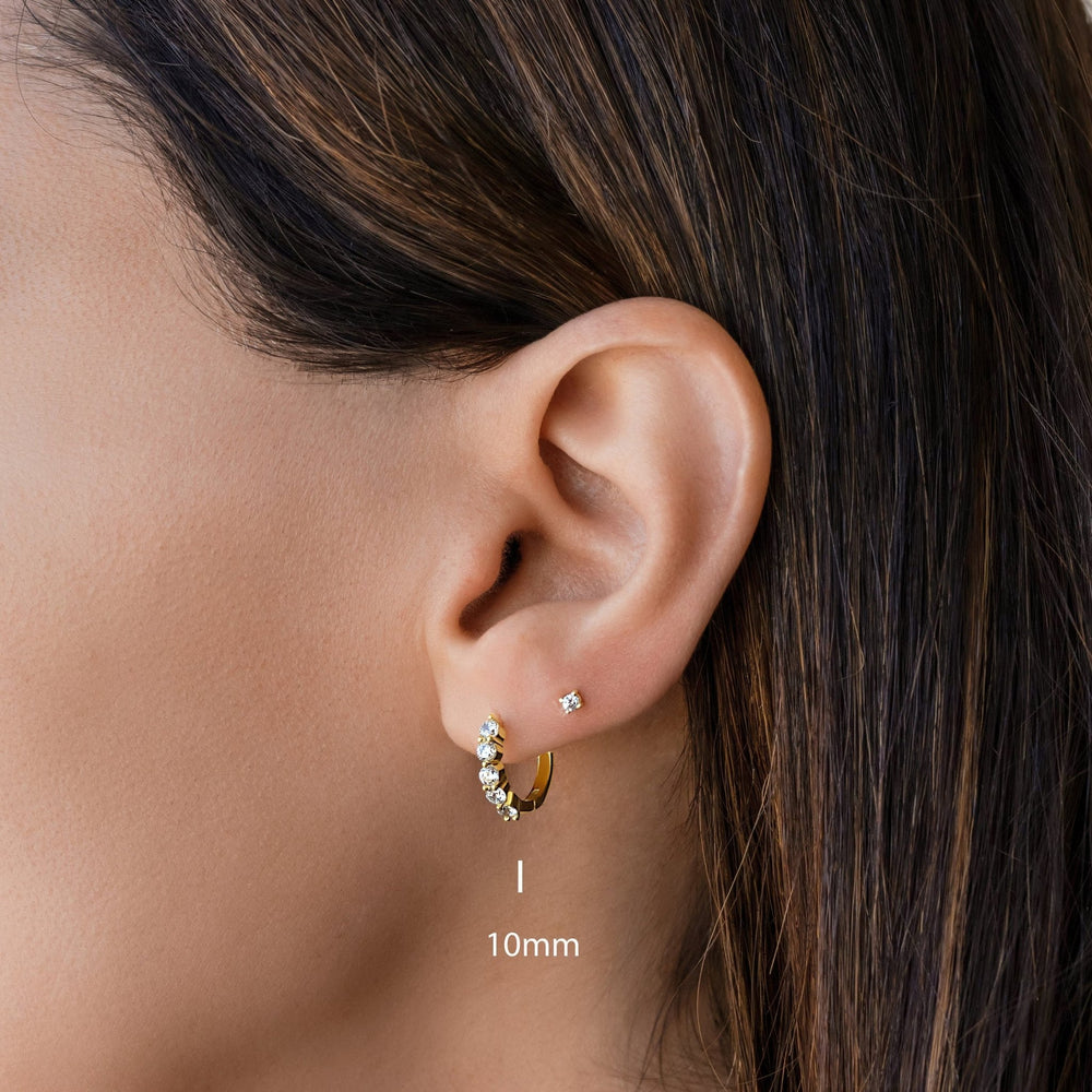 Round Cut Hoop Diamond Earrings for Women - Doozy Diamonds