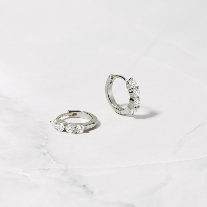 Round Cut Hoop Diamond Earrings for Women - Doozy Diamonds